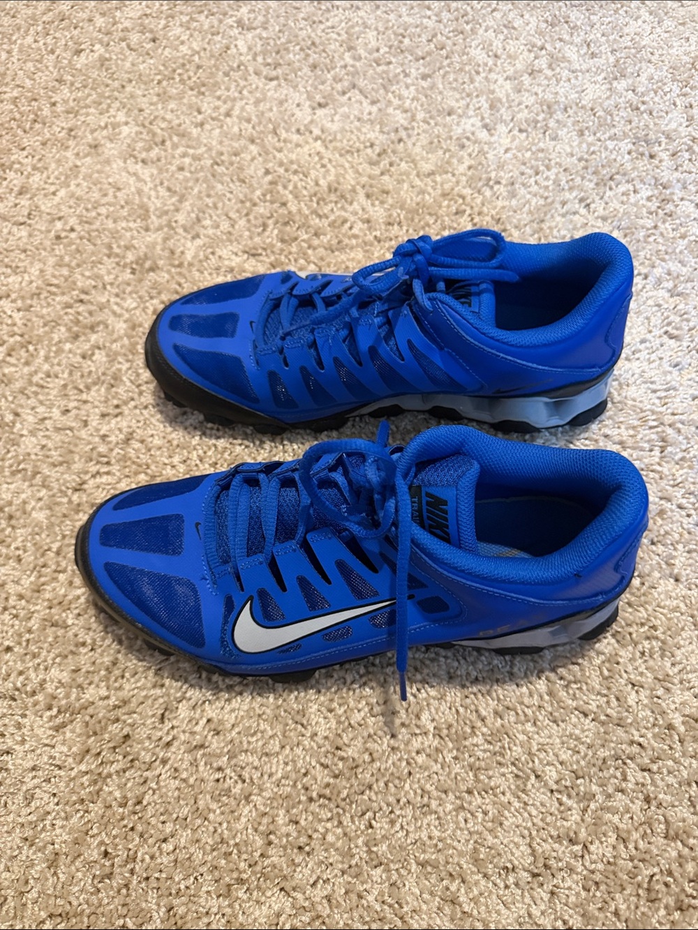 Nike Men's Royal Blue Athletic Running Shoes with White Swoosh